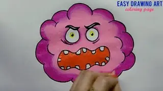 how to draw easy corona virus poster drawing || covid-19 drawing for kids