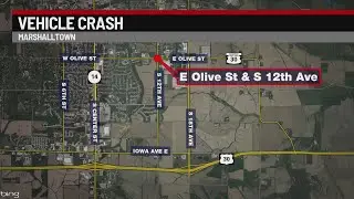 Two people injured after a car hit a sign, rolled in Marshalltown