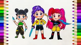 How to Draw Huntrix Rumi Zoey & Mira Avatar | Kpop Demon Hunters | huntrix drawing