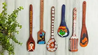 Spatulas Paintings || Paintings On wood Spatulas || Best Idea For Beginners || Wall Decor  #MCreate