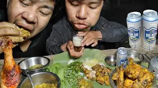 Eating Spicy Chicken Leg Curry With Beer || North East Mukbang 
