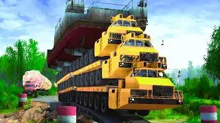 Heavy Loaded Truck Overturns |tense evacuation| - Spintires:MudRunner