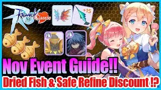 Nov Event Guide!! Safe Refine Discount!! Dried Fish Return!? [Ragnarok Mobile Classic]