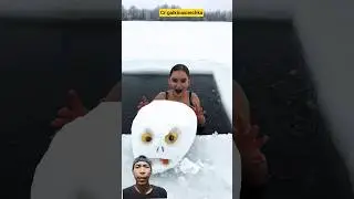 ada kepala jombie salju #ice #cold #snow #trandingshorts