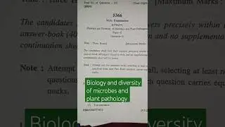 Msc botany questions paper!! Biology and diversity of microbes and plant pathology #botany