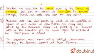 DISCRETIONARY POWERS OF PRESIDENT