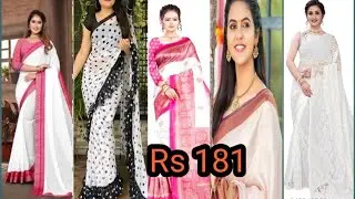 meesho white saree haul/ white saree haul/ white saree collection
