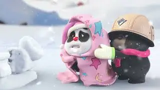 [Bamboo Panda 熊猫班卜❤️] the easiest way to clear snow 🐼🐻 #shorts #panda #animation