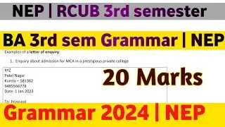 BA 3rd sem English Grammar | 20 marks | NEP | ba 3rd sem english notes 2024
