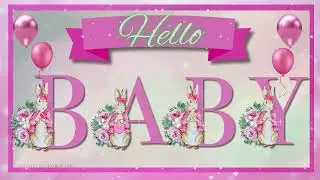 BABY SHOWER BACKGROUND VIDEO WITH PINK BACKDROP, BUNNIES AND BALLOONS