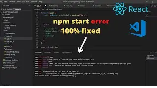 npm start not working | How to fix npm error React | npm start error React js | npm start in vs code