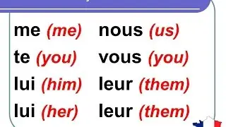 French Lesson 102 - Direct Indirect Object Pronouns - Pronoms d'objet direct et indirect