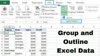 How to Group and Outline Excel Data - group ungroup subtotal in excel  | grouping in excel