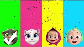 Talking Tom vs Talking Angela vs Masha vs JJ Cocomelon  Challenge wrong eyes 