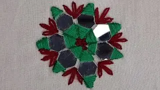 Latest quick Simple Hand Embroidery Mirror Work with beads design Step by Step Idea/Mirror Stitch