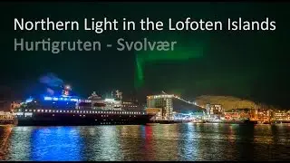Northern Lights in the Lofoten Islands: The magic Aurora Borealis in the northern part of Norway.