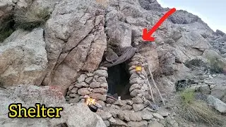 Turning an Abandoned Mountain Cave into a Safe Shelter on a Cold Night!