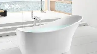 AKDY Freestanding Modern Acrylic Soaking Tub with Tub Filler Combo: Model# BT0077-16