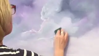 #64 How to paint an abstract acrylic landscape. See it transform before your eyes! Plus I sing!