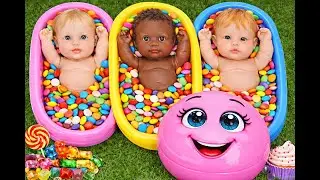 Satisfying Candy Bath ASMR with Baby Dolls | No Talking