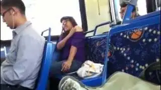 Crazy girl on bus