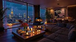 Winter Night Vibes ❄ Cozy NYC Apartment Ambience with Ethereal Jazz Saxophone Music for Relaxation