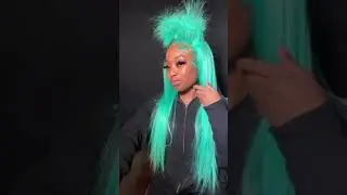 lovely color wig !!! #mintgreen #colorfulwigs #straighthair #lacefrontwig