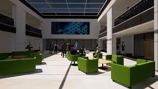 Videowall para Hall  de Empresas. Recorridos virtuales en 3D.