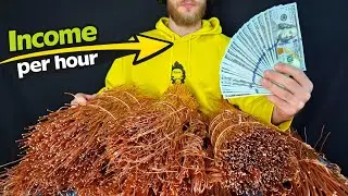 Эксперимент с медным ломом | Сколько на самом деле можно заработать на медном ломе за 1 час?