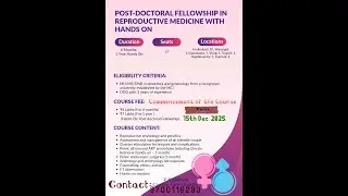 Advance fellowship program in post doctoral felloWship hands on in reproductive medicine Dec 2025
