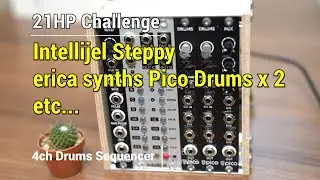 21HP Challenge - 4ch Drums Sequencer | Steppy and Pico Drums x 2