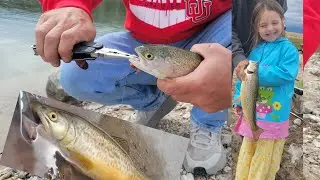 Fishing a hidden lake  little girl catches first monster trout 