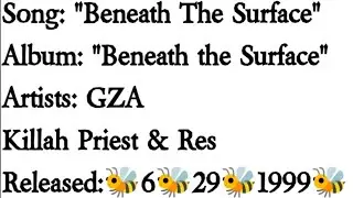 GZA - Beneath The Surface Ft. RES & Killah Priest (Lyrics)*EXPLICIT