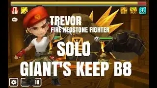 Summoners War: Trevor (Fire Neostone Fighter) solo giant B8