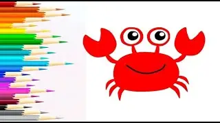 Drawing cute crab #drawing #coloring