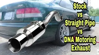 Установка глушителя Honda Civic 92-2000. Выхлопная система D16Y8. Штатная, прямая труба. DNA Moto...