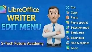 DAY-3 |LibreOffice Writer Edit Menu Tutorial | Editing Tricks & Shortcuts@S-TechAcademy  part-1 