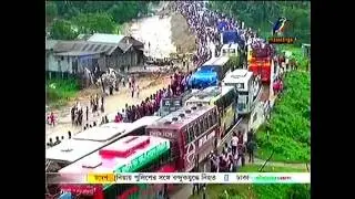 Long traffic jam on Dhaka-Tangail highway!