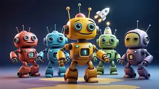 Five Little Robots | Learn Numbers & Dance Along with Playful Bots! Nursery Rhymes & Kids Songs