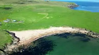 skaw beach unst shetland 4k drone