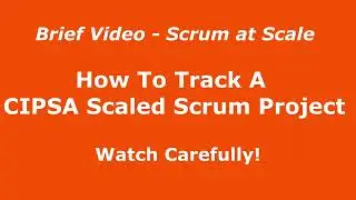 MANAGEMENT YOGI: Certified In Practical Scaled Agile (CIPSA) Shorts - Tracking Scaled Scrum Project