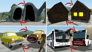 EVERYTHING TURNED INTO MONSTERS: THE BLOOP, BUS EATER BUILDER VS ALL TREVOR HENDERSON BATTLE In GMOD