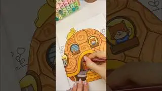 Ever dreamt of living in a cozy turtle shell cottage? 🐢 #colors #coloringpages
