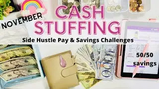 CASH STUFFING | SIDE HUSTLE PAY | CASHLESS SINKING FUNDS STUFFING | 50/50 SAVINGS | SAVING CHALLENGE