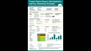 Project Status Report With Highlights And Key Takeaways Printable Presentation Report Infographic