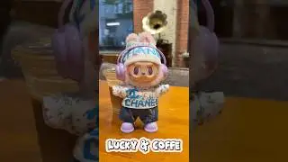 Coffee & Good Luck Vibes! ☕ Labubu Lucky at the Cafe! #labubu #cute #popmart #toycollector