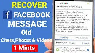 How To Recover Facebook Messenger Delete Message || Chats Histroy Restore 2023