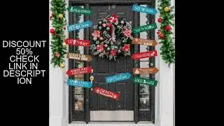 Christmas Decoration Directional Signs Cartoon Paper Sign Set DIY Xmas Tree Hanging Pendents New Yea
