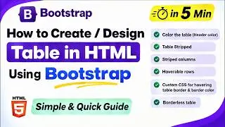 How to create/design html table in Bootstrap 5 | Complete Table Styling in 5 Minutes