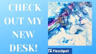 An ACRYLIC PAINT POUR for my NEW customized desktop! Flexispot Standing Desk